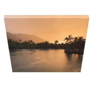 Impressão Em Tela Ilha Tropical Sunset Viagem Spa Dourada Na moda