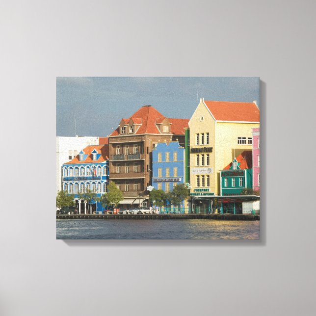 Impressão Em Tela Ilhas ABC, CURAÇAO, Willemstad: Harborfront 2 (Frente)