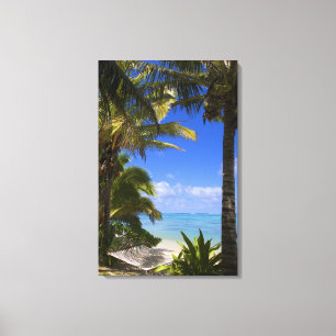 Impressão Em Tela Ilhas Cook com Palm na praia 2