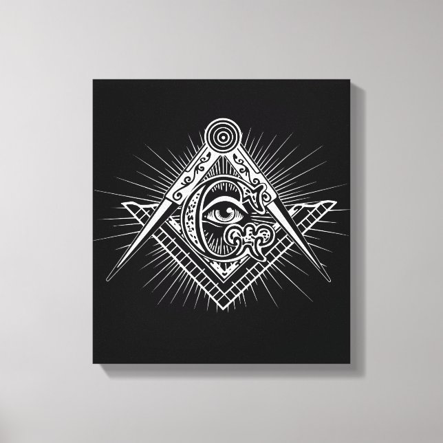Impressão Em Tela Illuminati Todos Vendo Símbolo de Freemason Ocular (Frente)