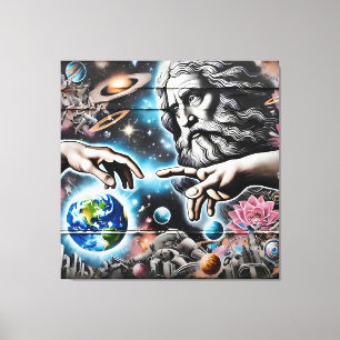 Impressão Em Tela  illustration of god creating the universe