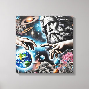Impressão Em Tela  illustration of god creating the universe