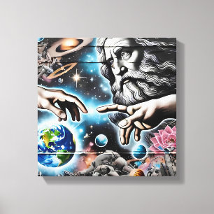 Impressão Em Tela  illustration of god creating the universe