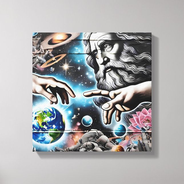 Impressão Em Tela  illustration of god creating the universe (Frente)