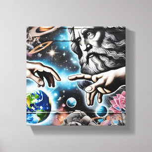 Impressão Em Tela illustration of god creating the universe