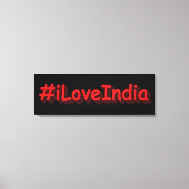 Impressão Em Tela "#iLoveIndia " Design bonito. Comprar Agora (Frente)