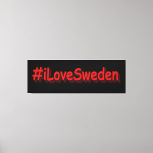Impressão Em Tela "#iLoveSweden" Design. Compre agora