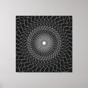 Impressão Em Tela Ilusão óptica arte preta