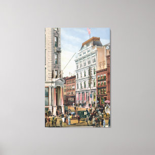 Impressão Em Tela Ilustração da bolsa de valores do vintage NYC