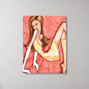 Impressão Em Tela Ilustração da Moda Go-Go Boots Sassy Glam Girl