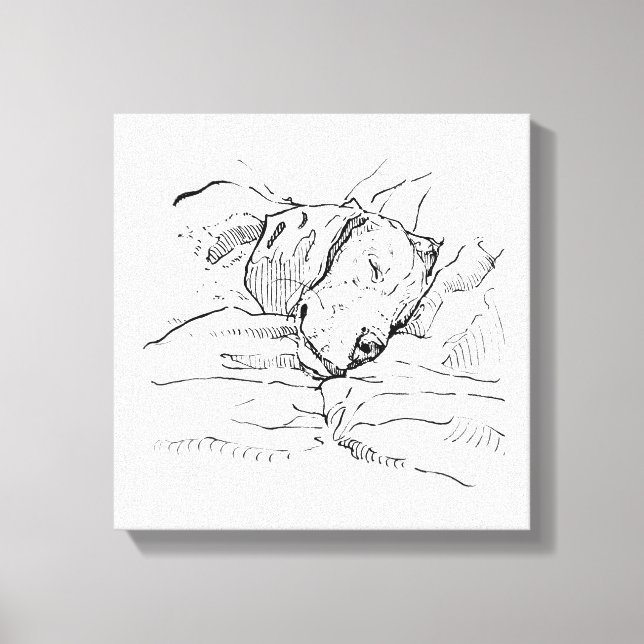 Impressão Em Tela Ilustração de Amante de Cães Beagle  (Frente)
