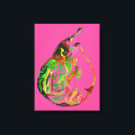 Impressão Em Tela Ilustração de arte de pop de fruta de pintura aquo<br><div class="desc">Ilustração de arte original de uma fruta de pera do artista Sacha Grossel no estilo moderno da pop,  contra um fundo rosa brilhante. Esta pintura original em caneta e aquarela está disponível aqui para impressões de arte. Brilhante e colorido com tema de fruta e vegetal. Cor de fundo personalizável.</div>
