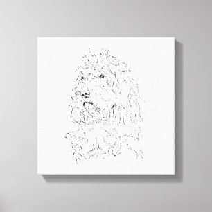 Impressão Em Tela Ilustração de Cachorro, Arte de Parede Cockapoo