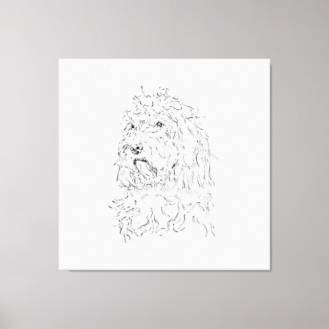 Impressão Em Tela Ilustração de Cachorro, Arte de Parede Cockapoo (Frente)