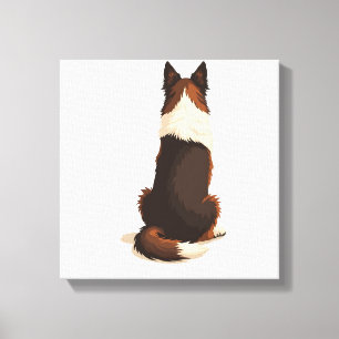 Impressão Em Tela Ilustração de cachorro Border Collie vintage por t