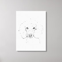 Ilustração de cachorro poodle fofo, desenhada à mã