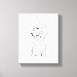 Impressão Em Tela Ilustração de Cão Poodle Padrão - Arte em Tinta