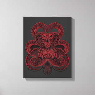 Impressão Em Tela Ilustração de Cobra Vermelha Art Déco