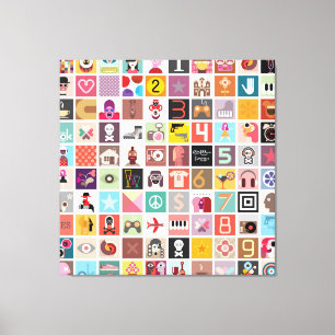 Impressão Em Tela Ilustração de Colagem de Arte