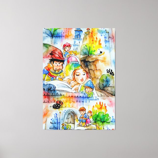 Impressão Em Tela Ilustração de Contorno de Fadas Quimáticas (Frente)