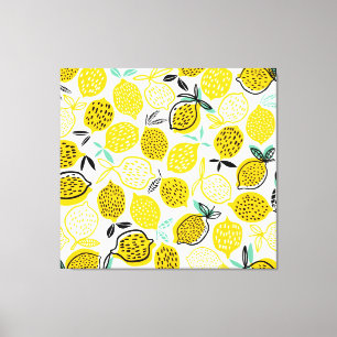 Impressão Em Tela Ilustração de Design de Lemon Summer Vintage