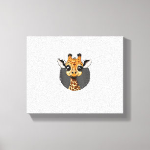 Impressão Em Tela Ilustração de Girafa Bebê Adorável 