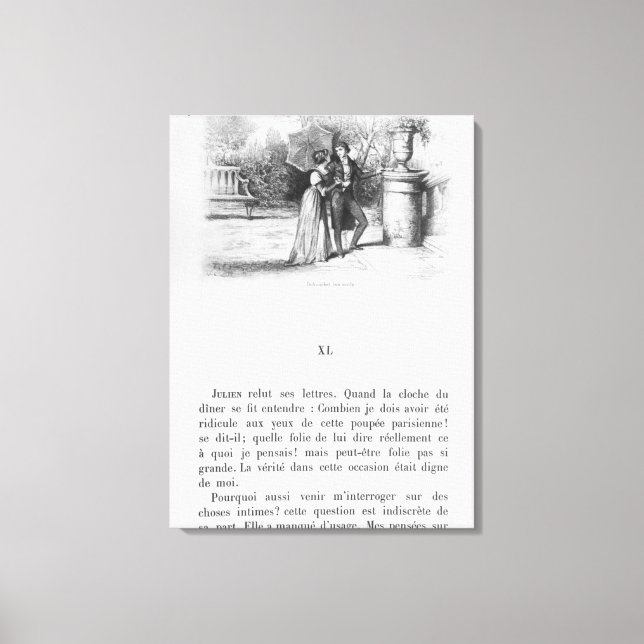 Impressão Em Tela Ilustração de 'O Vermelho e o Negro' (Frente)