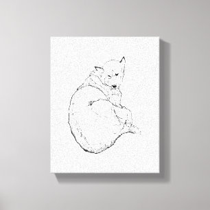 Impressão Em Tela Ilustração de Parede de Husky Siberiano, Cão Minim