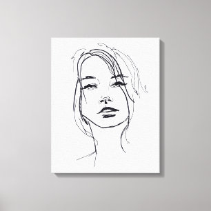 Impressão Em Tela Ilustração de rosto de moda