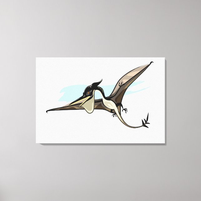 Impressão Em Tela Ilustração De Um Dinossauro Pteranodon. (Frente)