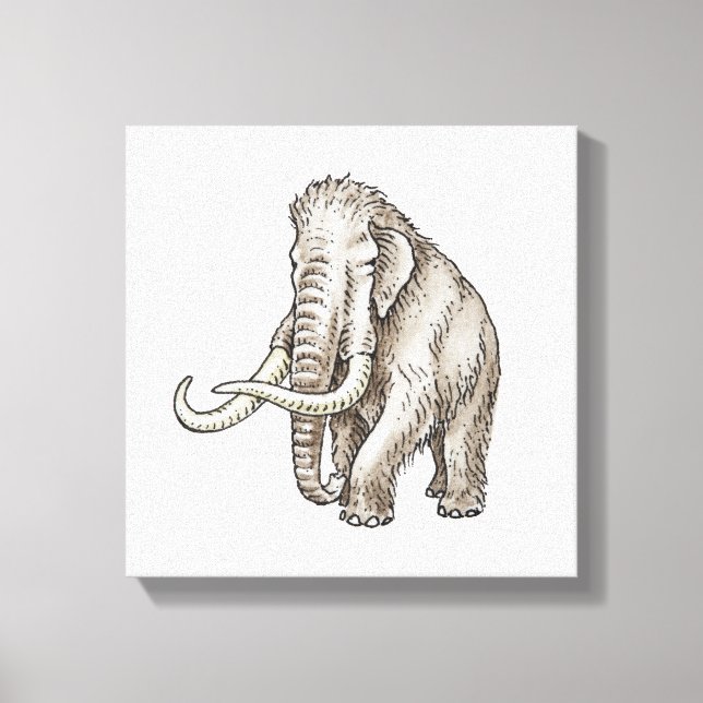 Impressão Em Tela Ilustração de um mamute (Frente)