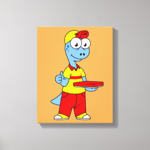 Impressão Em Tela Ilustração De Um Prestador De Brontossauro.