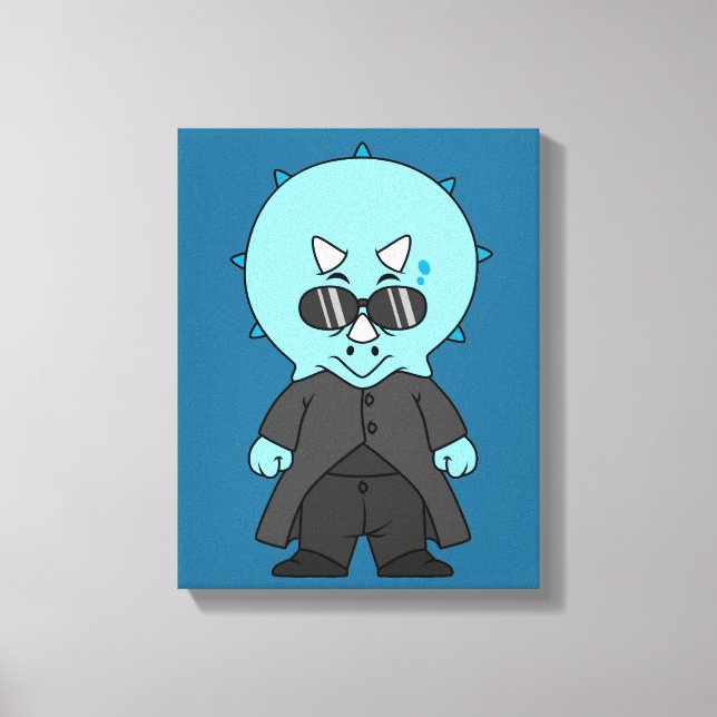 Impressão Em Tela Ilustração De Um Tricerátops Matriz. (Frente)