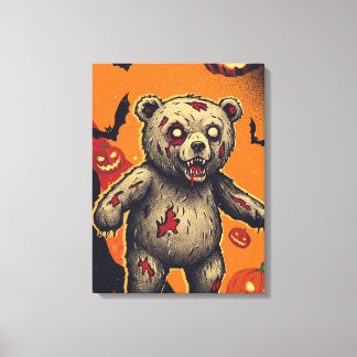 Impressão Em Tela Ilustração de Urso de Pelúcia Assustador de Hallow