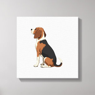 Impressão Em Tela Ilustração de Vista Posterior de Cachorro Beagle V