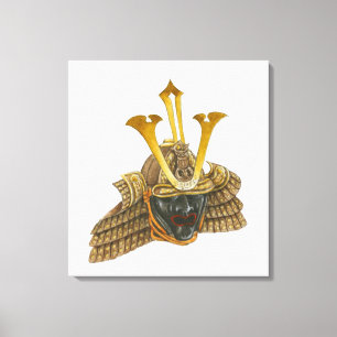 Impressão Em Tela Ilustração do capacete samurai do século XVI