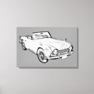 Impressão Em Tela Ilustração do carro de esportes de Triumph Tr4