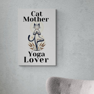 Impressão Em Tela Ilustração do Cat Madre Yoga Lover