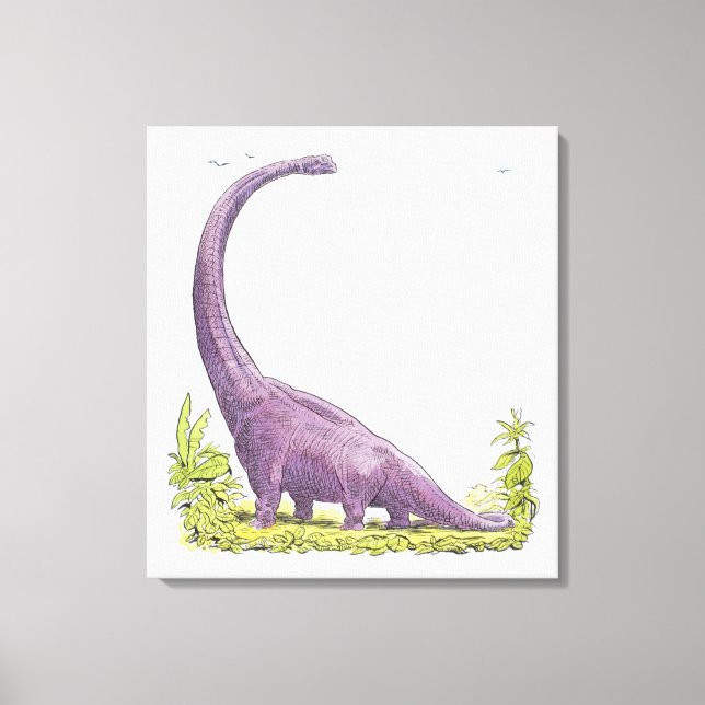 Impressão Em Tela Ilustração do dinossauro Giraffatitano (Frente)