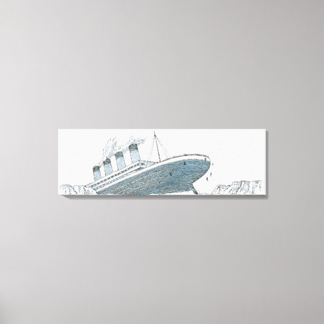 Impressão Em Tela Ilustração do passageiro que cai do Titanic (Frente)