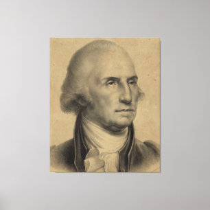 Impressão Em Tela Ilustração do retrato de George Washington do
