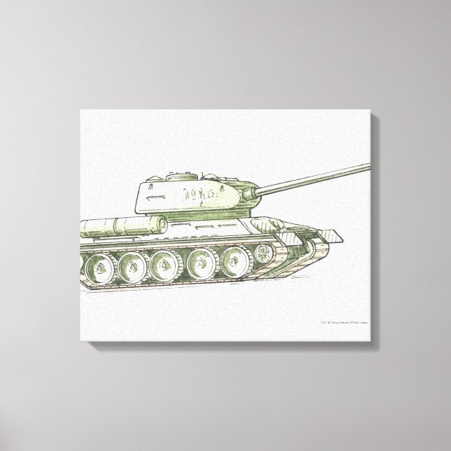 Impressão Em Tela Ilustração do tanque (Frente)