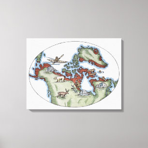 Impressão Em Tela Ilustração do território do Inuit