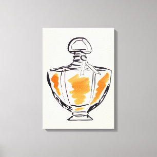 Impressão Em Tela Ilustração do watercolour da forma da garrafa de