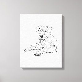 Impressão Em Tela Ilustração Minimalista de Amante de Cães Rottweile