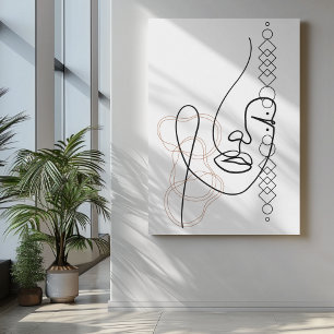 Impressão Em Tela Ilustrações de arte de linha abstrato one em casta