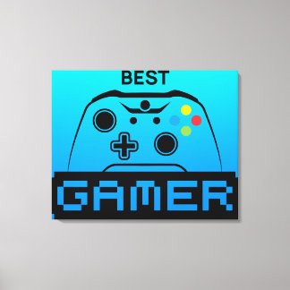 Impressão Em Tela Image of Game Controller and Best Gamer Text