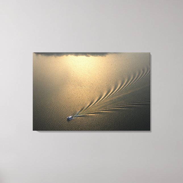 Impressão Em Tela Imagem aérea do barco no lago Gatun Panama (Frente)