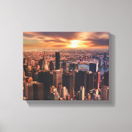 Impressão Em Tela Imagem da silhueta da cidade na tela