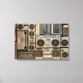 Impressão Em Tela Imagem de boom boxes retrô vintage em tela
